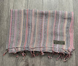 Hemp Scarf with Colourful stripes