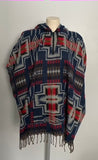 Warm Himalayan Wool Hooded Poncho with pocket in front