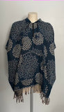 Warm Himalayan Wool Hooded Poncho with pocket in front