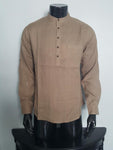 Hemp Men's Kurta Tunic Banded Collar Shirt Nepal