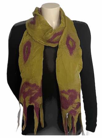 Handmade felt-chiffon scarf