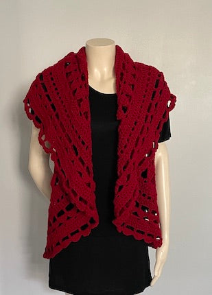 Hand Knit Crochet Cardigan Sweater