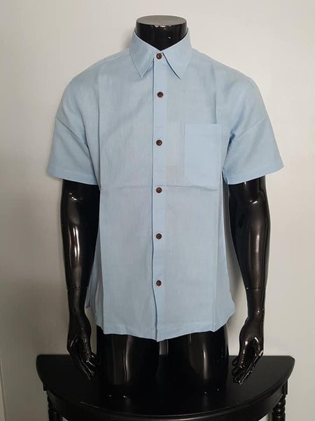 Hawaiian Shirt for Men Cotton Linen Ethnic Short Nepal