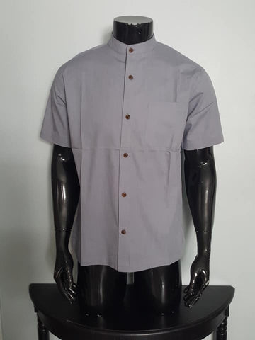 Linen and Cotton Round neck Half sleeve Shirt for Men
