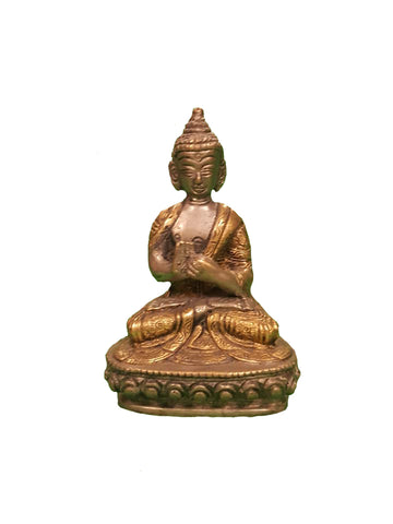 Solid Brass Buddha statue - Dharmachakra mudras